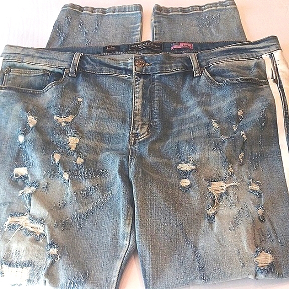 DAMATI Distressed Men's Uniquely Designed Upscale Blue Jeans Size 42 × 44 - Picture 7 of 15